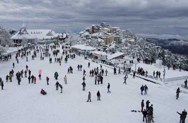 Snowcapped mountains of Shimla